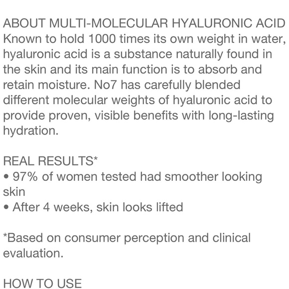 No7 Accessories No7 Advanced Ingredients Hyaluronic Acid Camellia